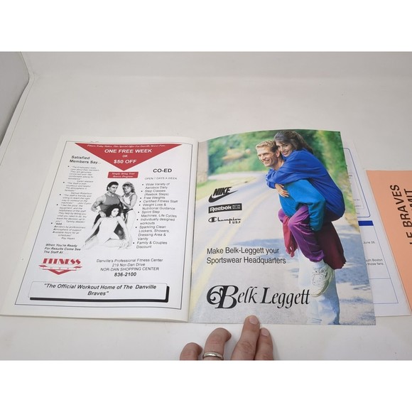 Danville Braves 1993 1st Year Program Scorecard Roster Sheet & Game Ticket VTG - Picture 16 of 16